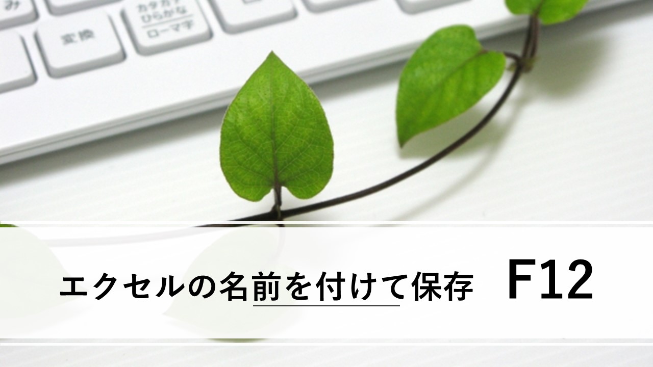 キーボードのf12は名前をつけて保存 Youtubeパソコンスキルup講座